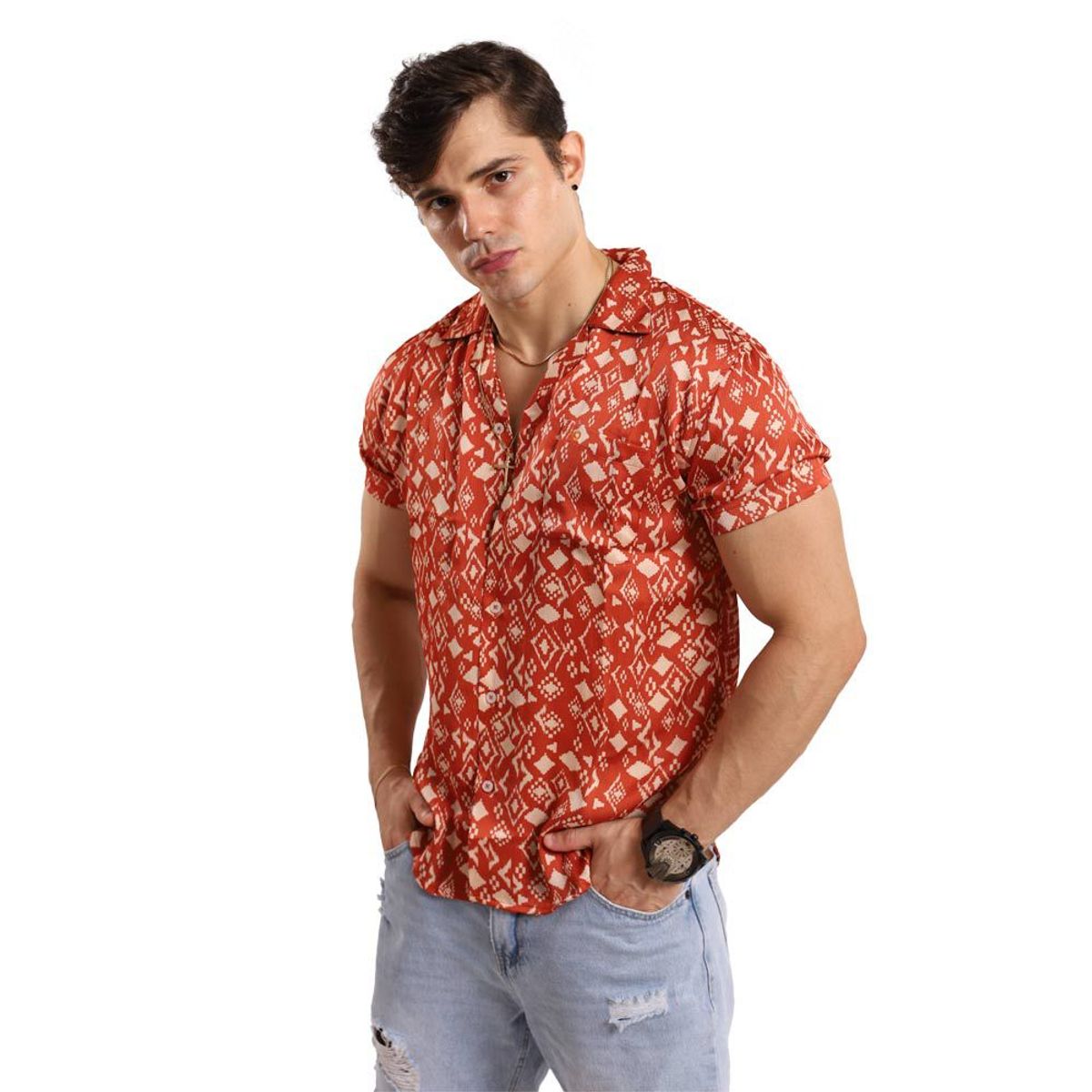 TROPIKL - Camisa Hawaiana Hombre Sunset Slim Fit