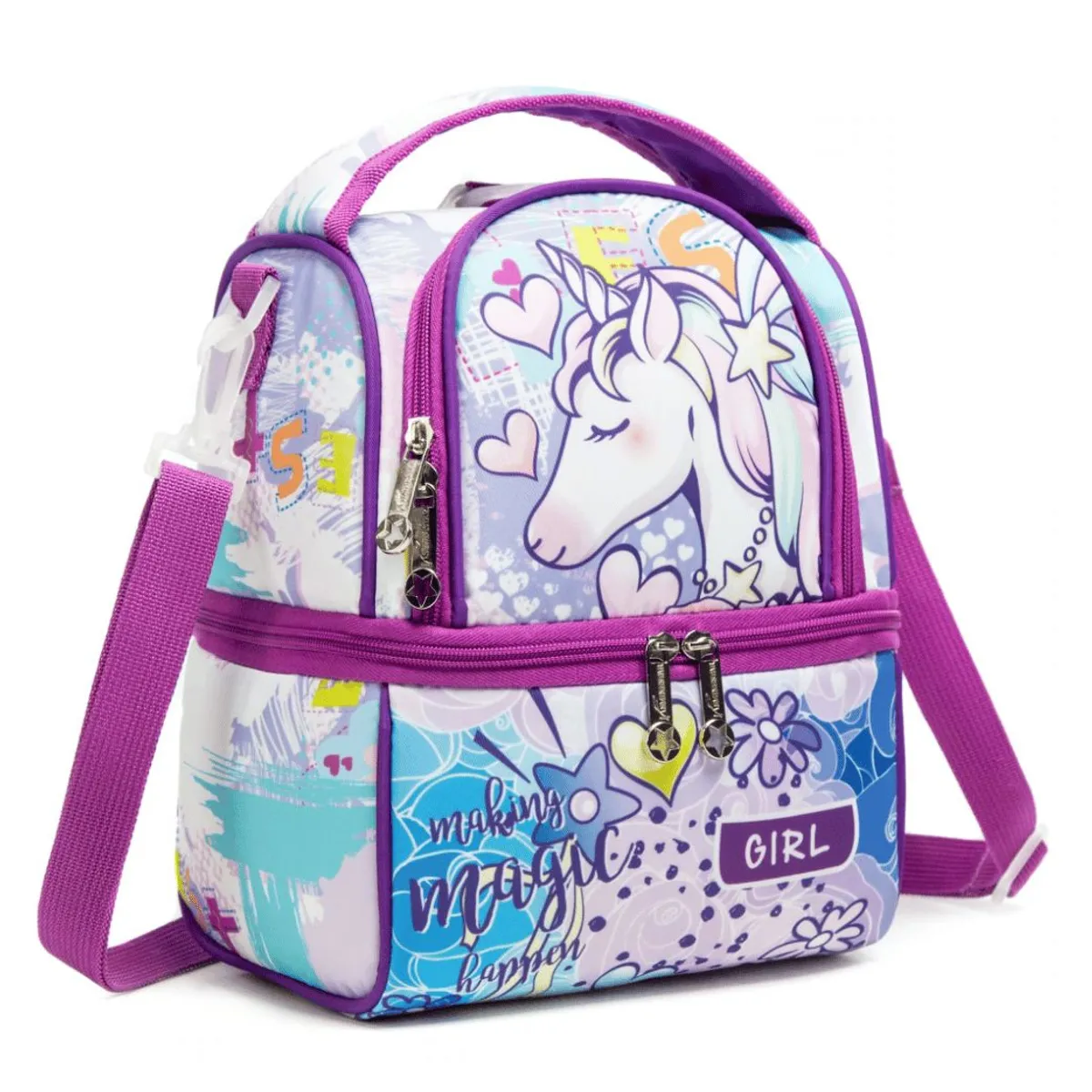 GENERICO - Lonchera térmica doble compartimento diseño Unicornio