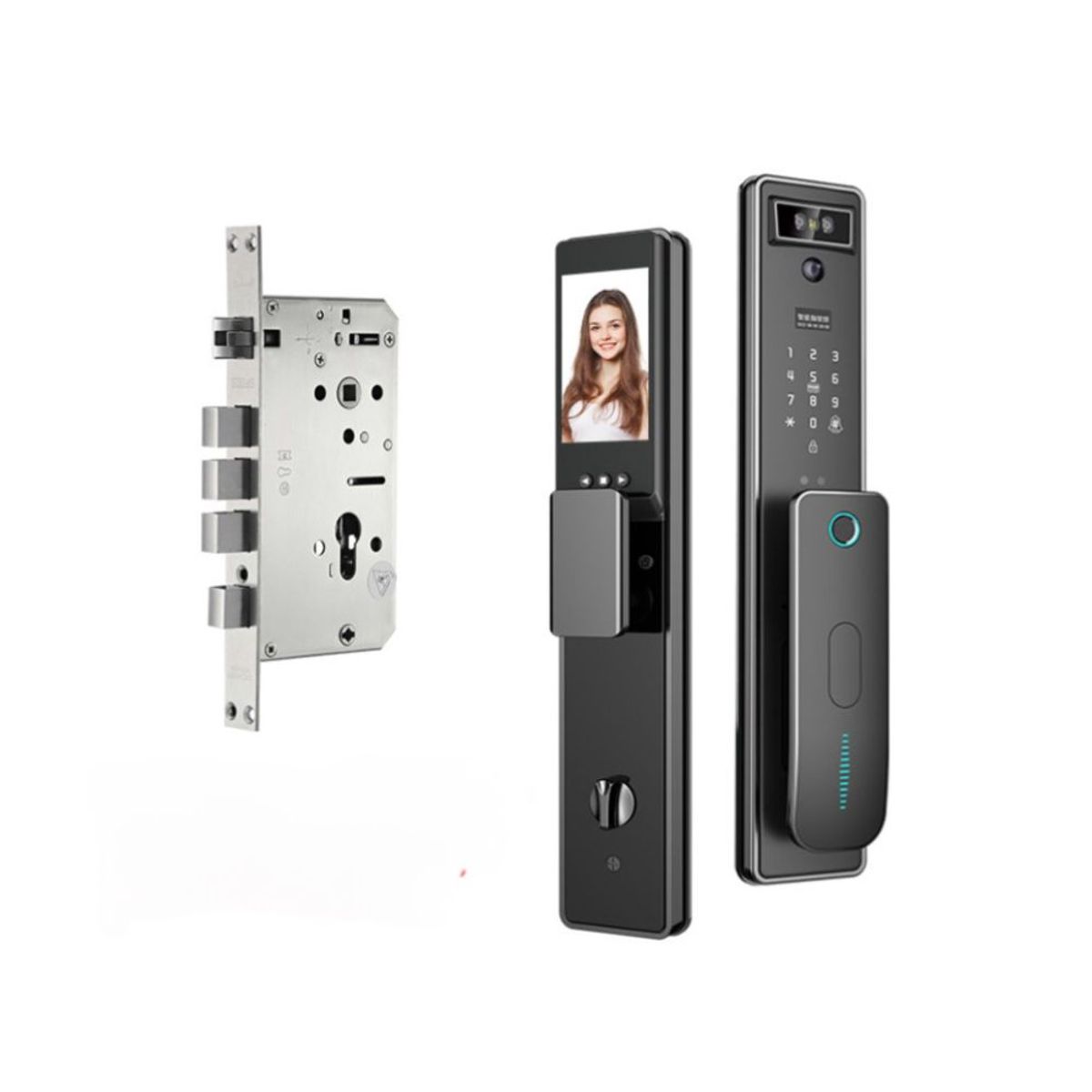 GENERICO - CERRADURA SMART CON APERTURA DE HUELLA y CÁMARA COLOR GRIS