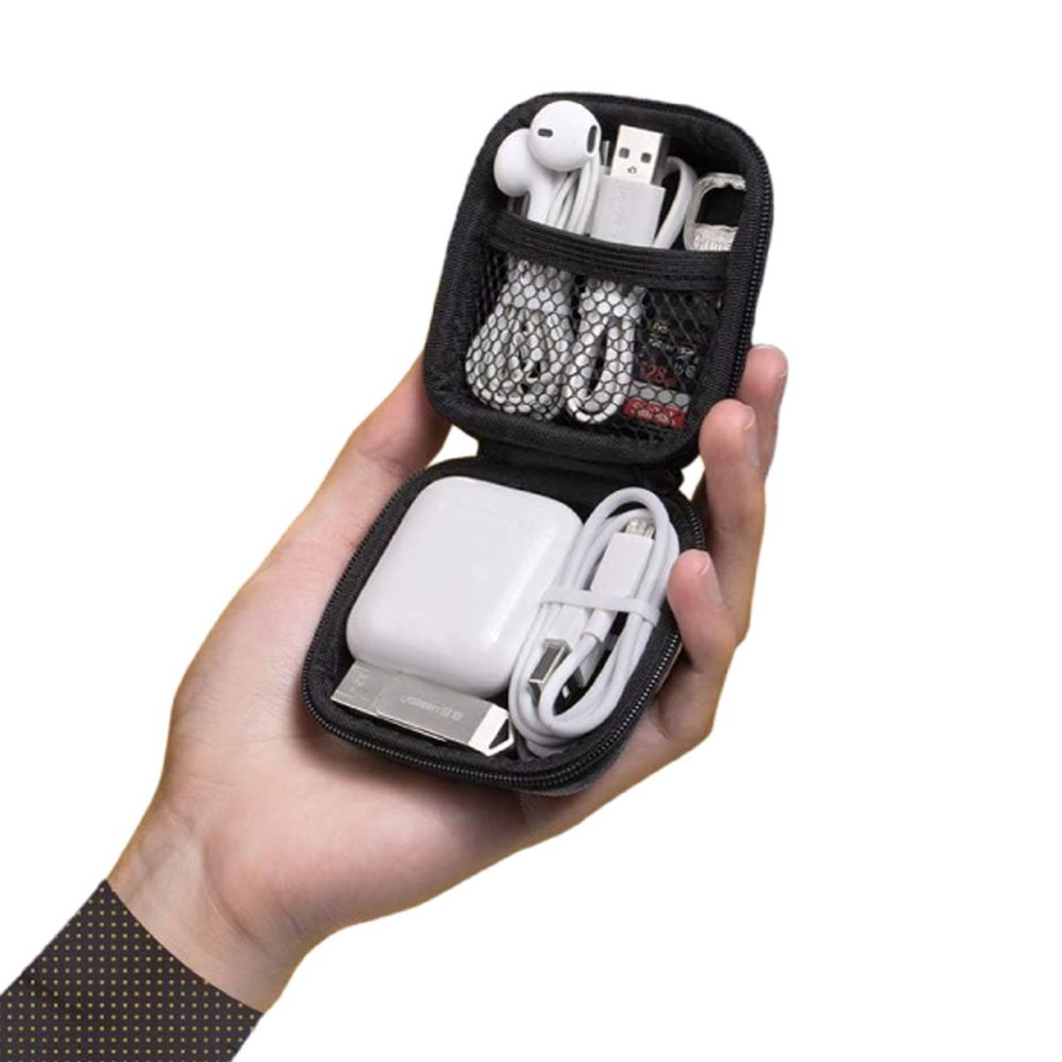 UGREEN - Estuche Funda UGREEN Portatil Para Audifonos Cables Eva Gris