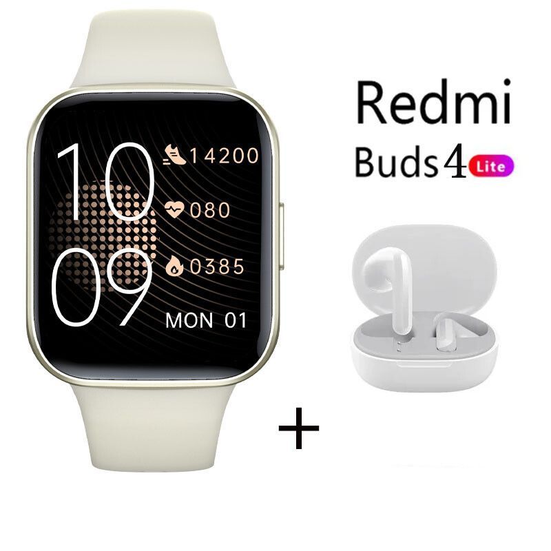 XIAOMI - Reloj inteligente Y83 Dorado + xiaomi Redmi Buds 4 Lite - Blanco