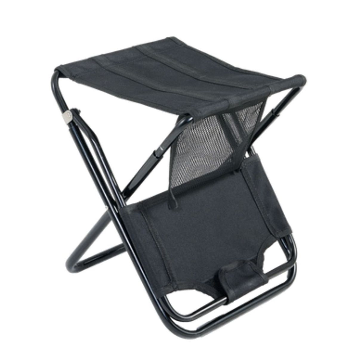 TERRA FORCE - Mini Silla Plegable con respaldo Negro