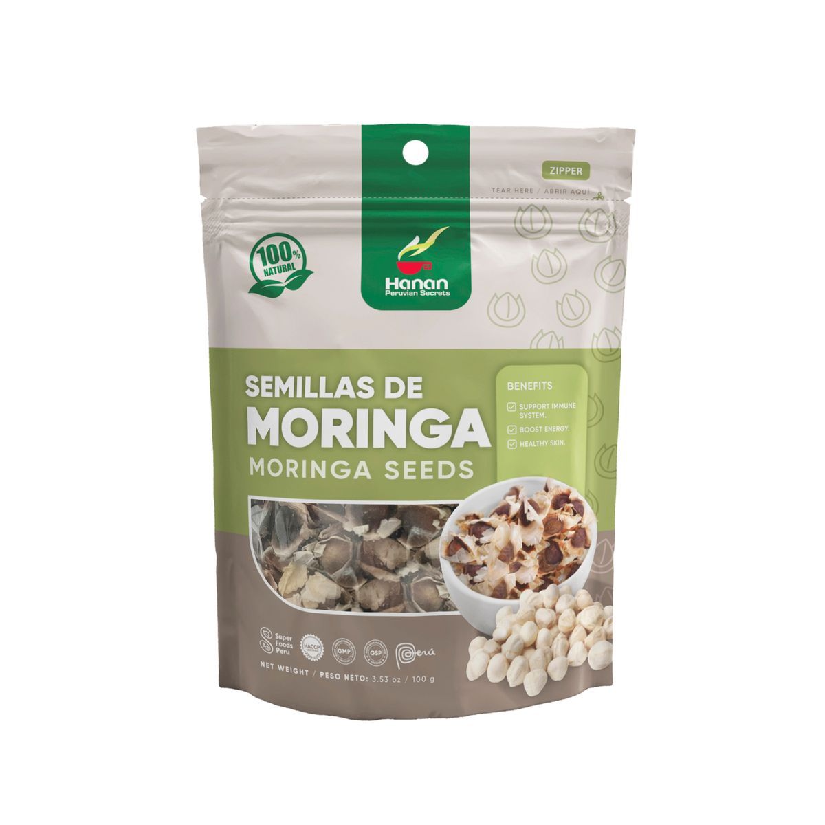HANAN PERUVIAN SECRETS - Moringa Semillas Hanan 100g
