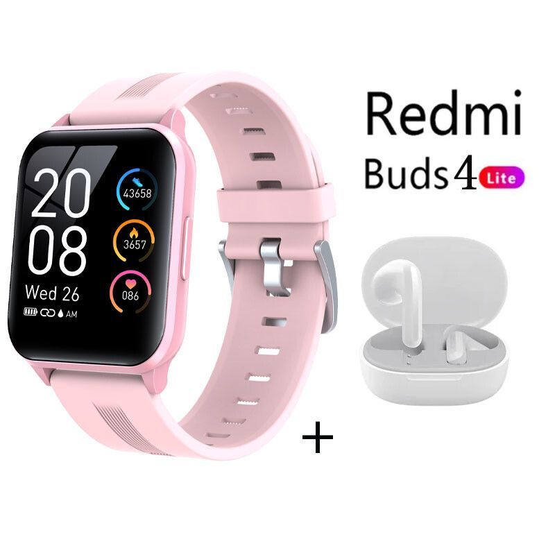 XIAOMI - Y79 reloj inteligente deportivo Rosado + Redmi Buds 4 Lite - Blanco