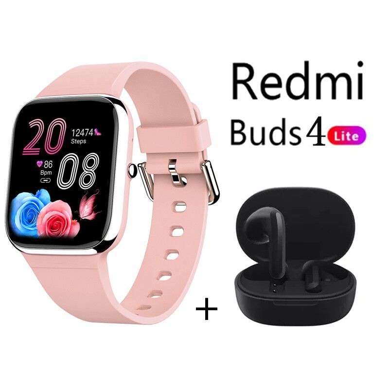 XIAOMI - Y9PRO reloj inteligente Rosado + xiaomi Redmi Buds 4 Lite - Negro