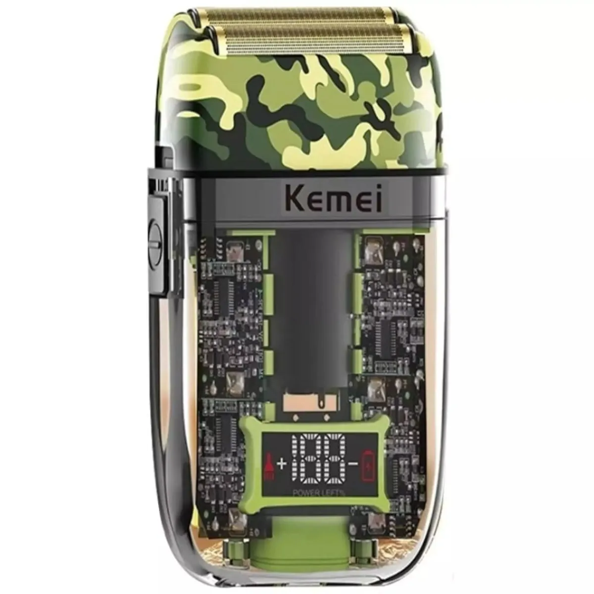 OEM - Afeitadora Eléctrica Kemei KM-TX7 Verde Militar
