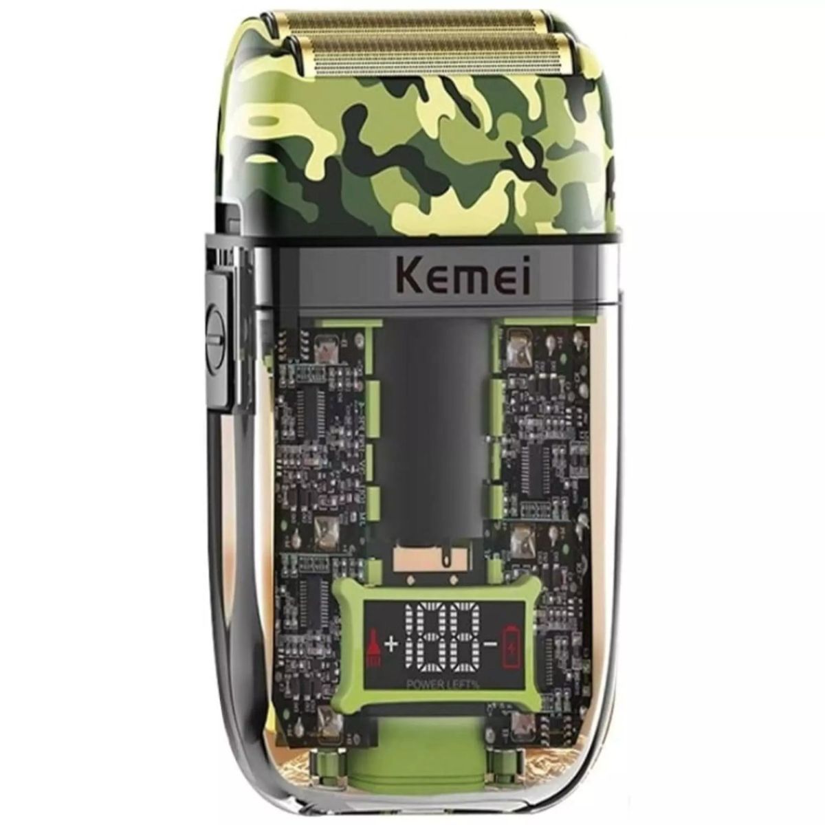 OEM - Afeitadora Eléctrica Kemei KM-TX7 Verde Militar