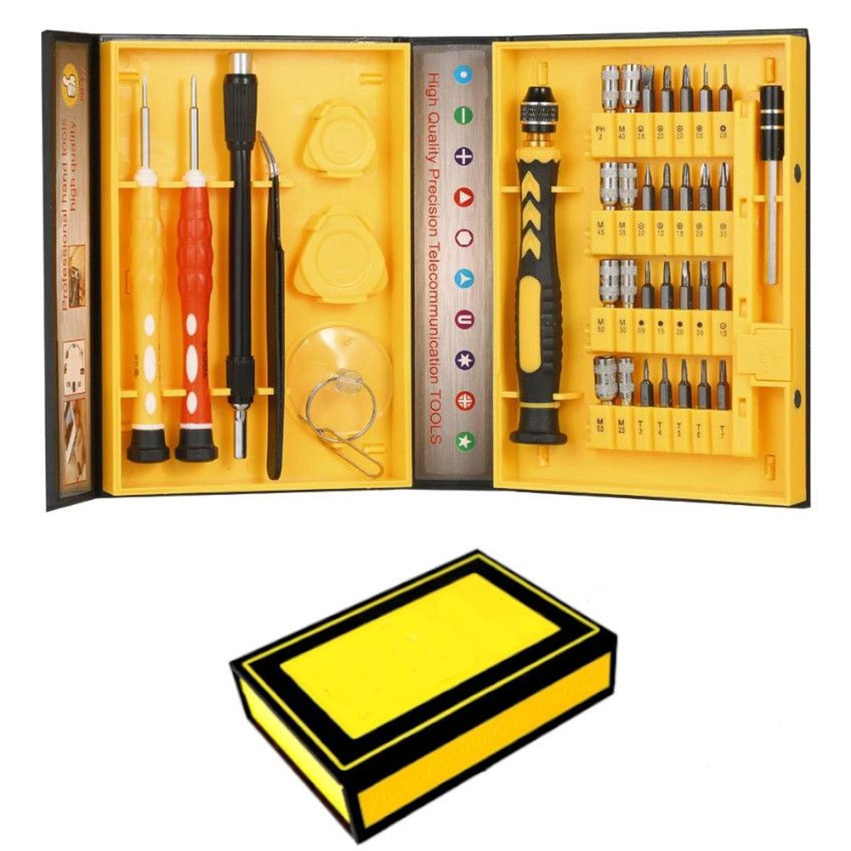 GENERICO - Kit reparacion 38 desarmadores telefono laptop torx t6 t8 estrella hex