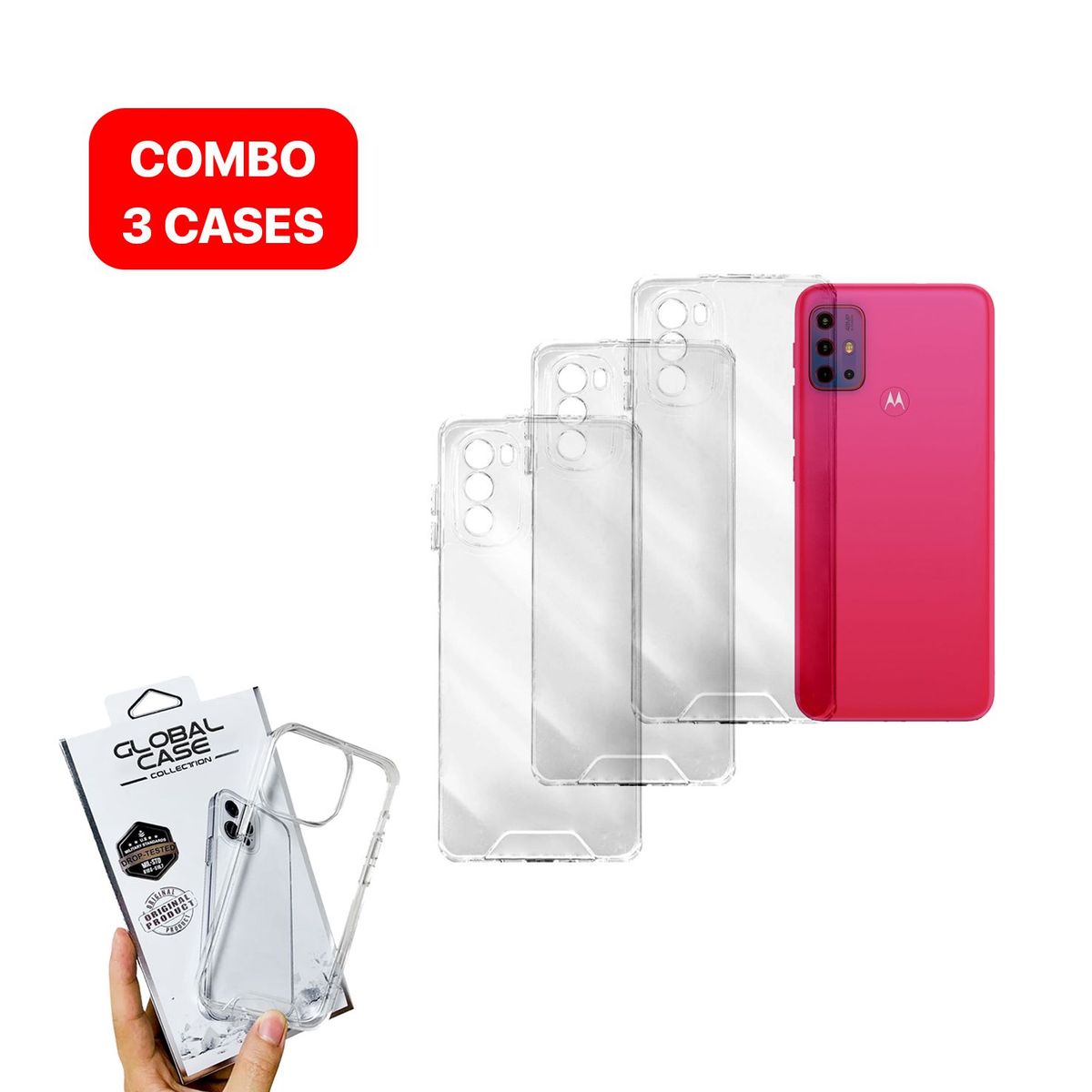 SPACE - COMBO Case Space Para Motorola G20 Transparente