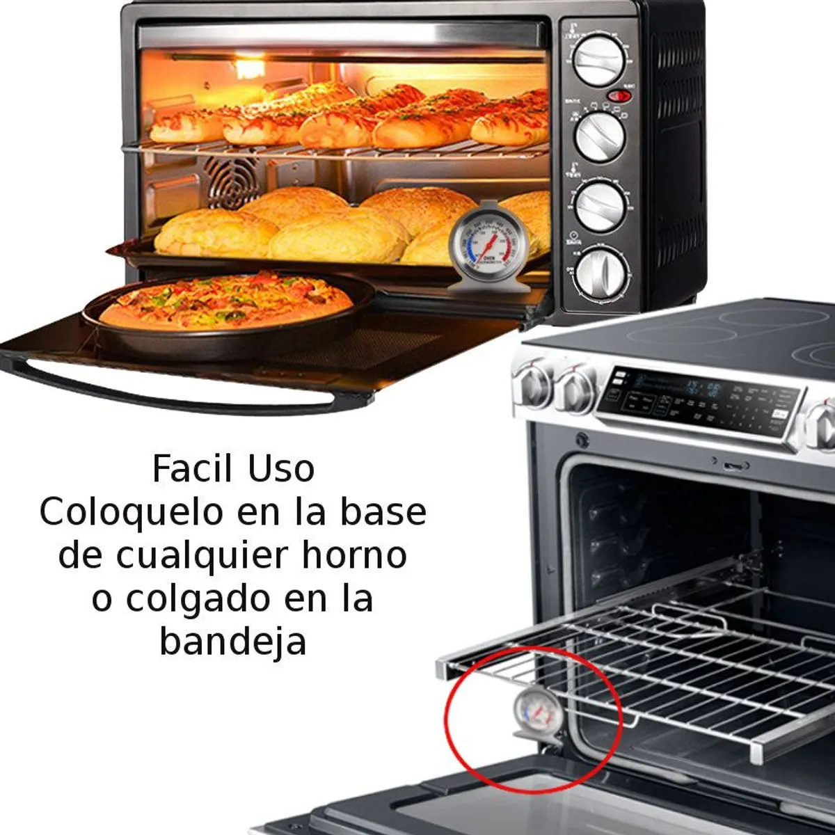 GENERICO - Termómetro para horno acero inoxidable todo repostería cocina