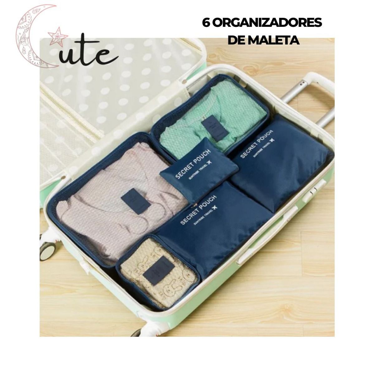 CUTE - PACK DE 6 ORGANIZADORES DE MALETA