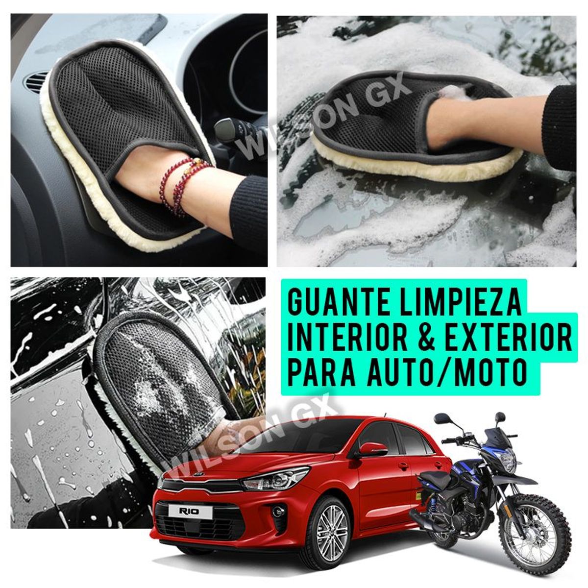 GENERICO - Guante para Limpieza Interior Exterior Auto Moto Carro
