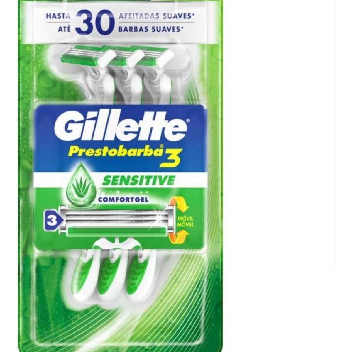 GILLETTE - Gillette Prestobarba 3 Máquina de Afeitar Desechable Sensitive 3 und
