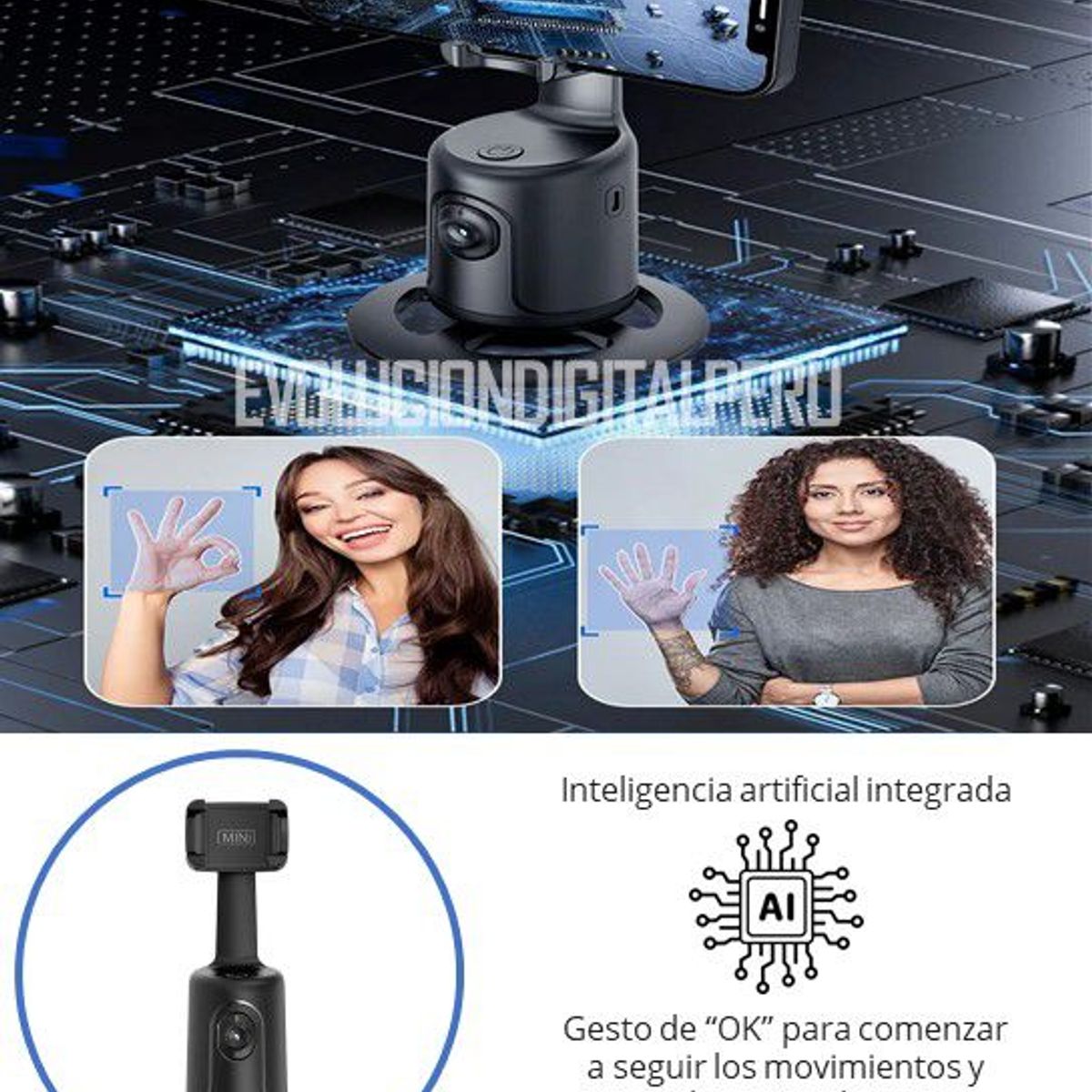 PREMIUM - Tripode Gimbal Soporte De Celular Con Sensor De Movimiento 360