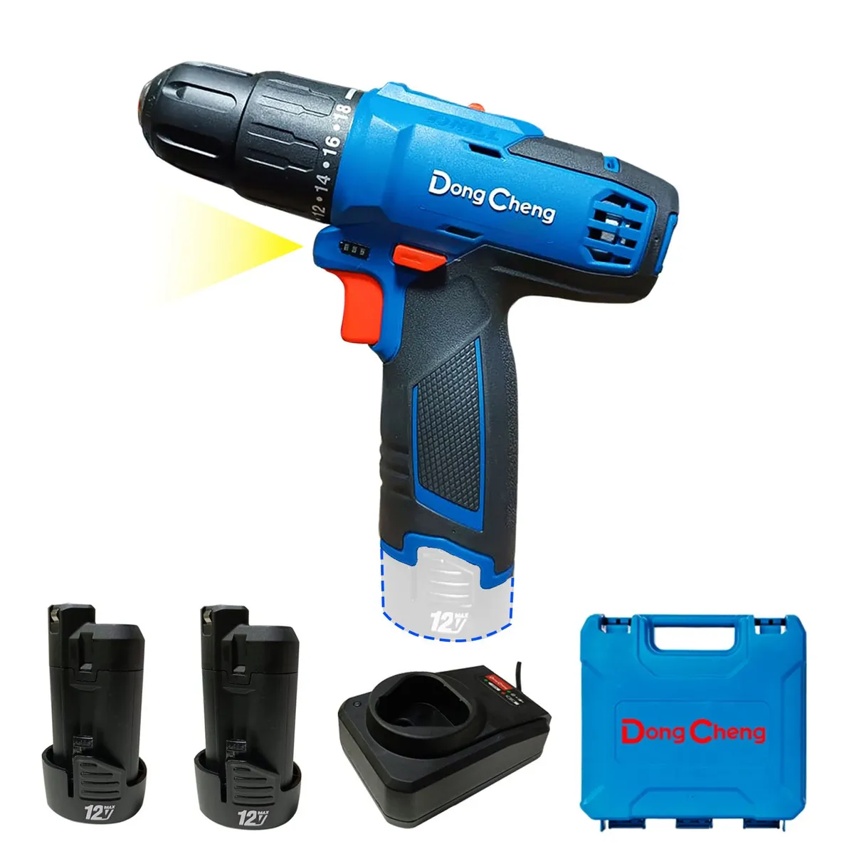 DONGCHENG - Taladro Atornillador Percutor Inalambrico 3 / 8″ DCJZ1202iE 12V 35Nm