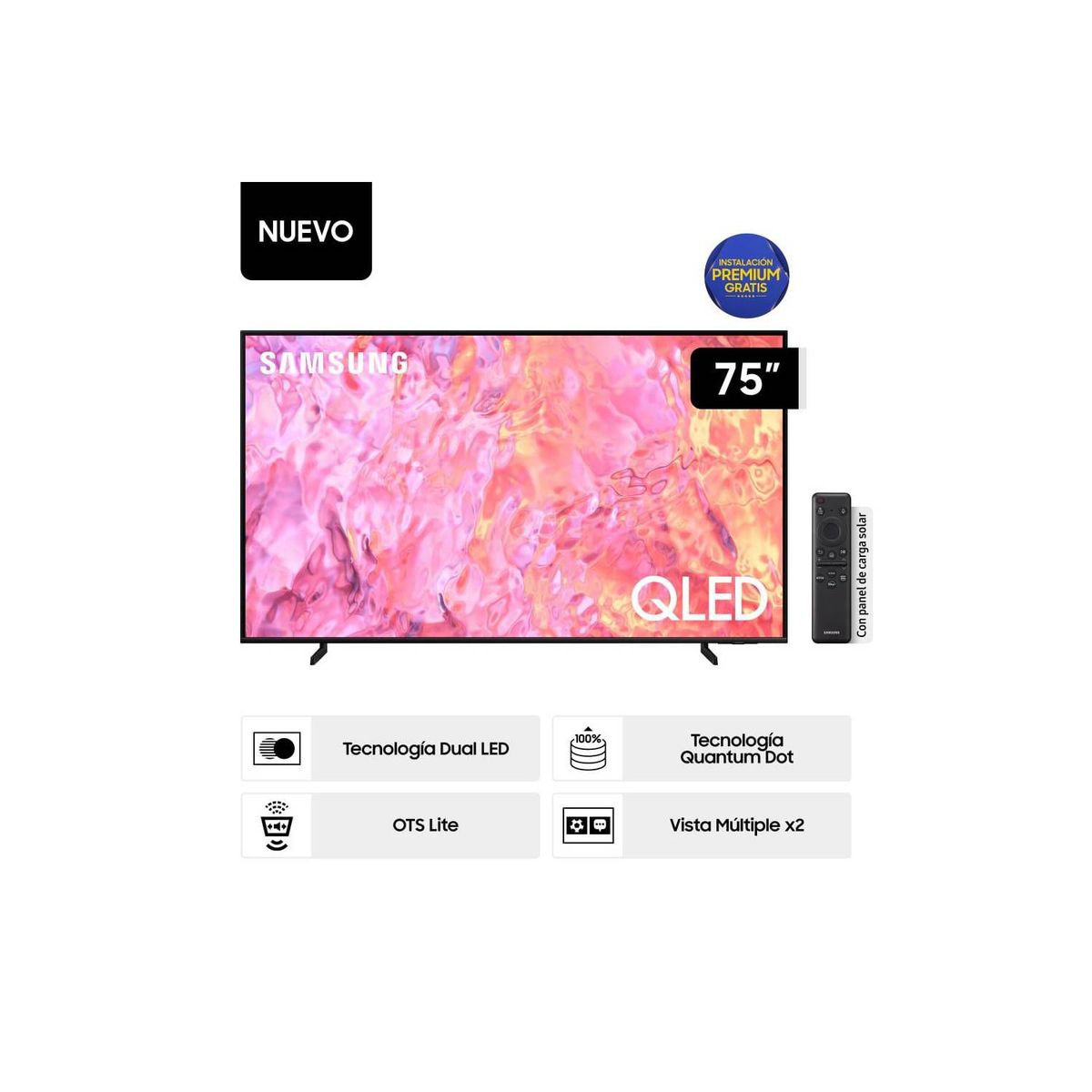 SAMSUNG - Televisor Samsung QLED Smart TV 75 QLED 4K QN75Q60CAGXPE