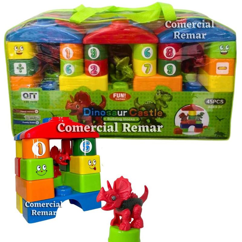 GENERICO - Bloques de Construcción de Dinosaurios en Maleta 45 Piezas