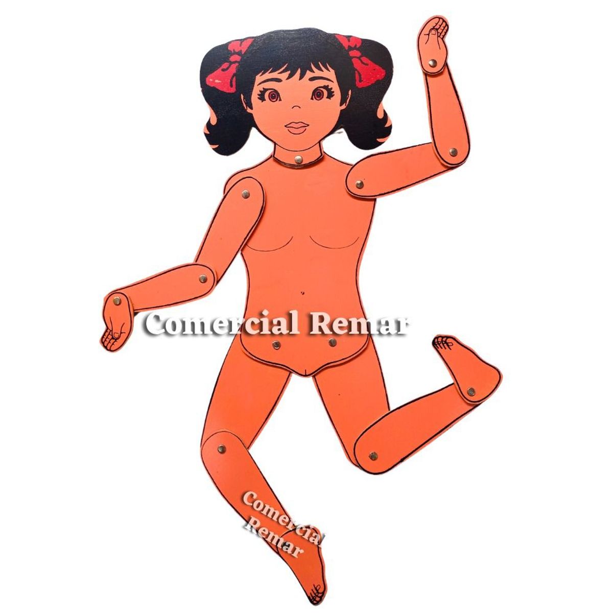 GENERICO - Niña de Madera Partes Cuerpo con Movimiento Juego Didáctico