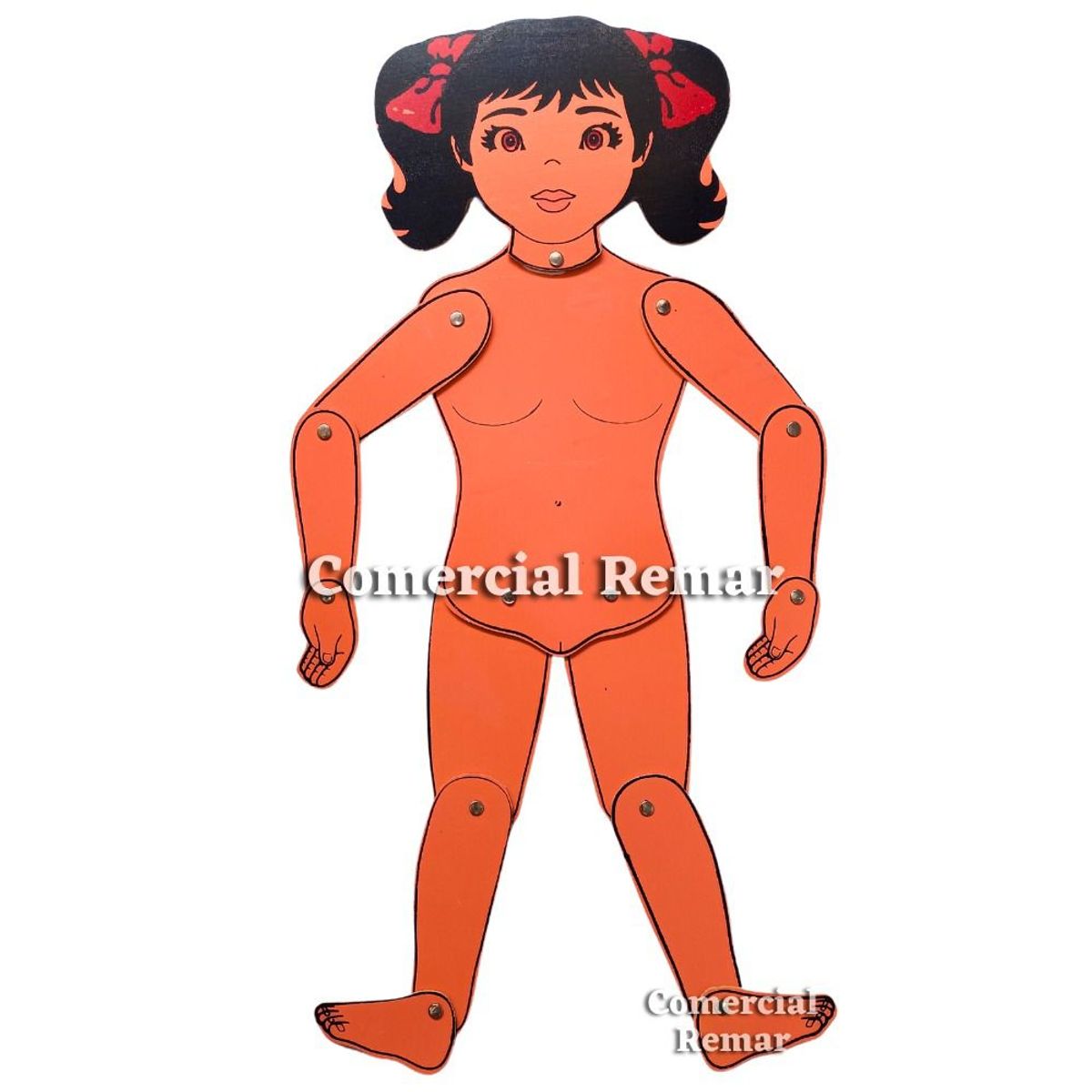 GENERICO - Niña de Madera Partes Cuerpo con Movimiento Juego Didáctico