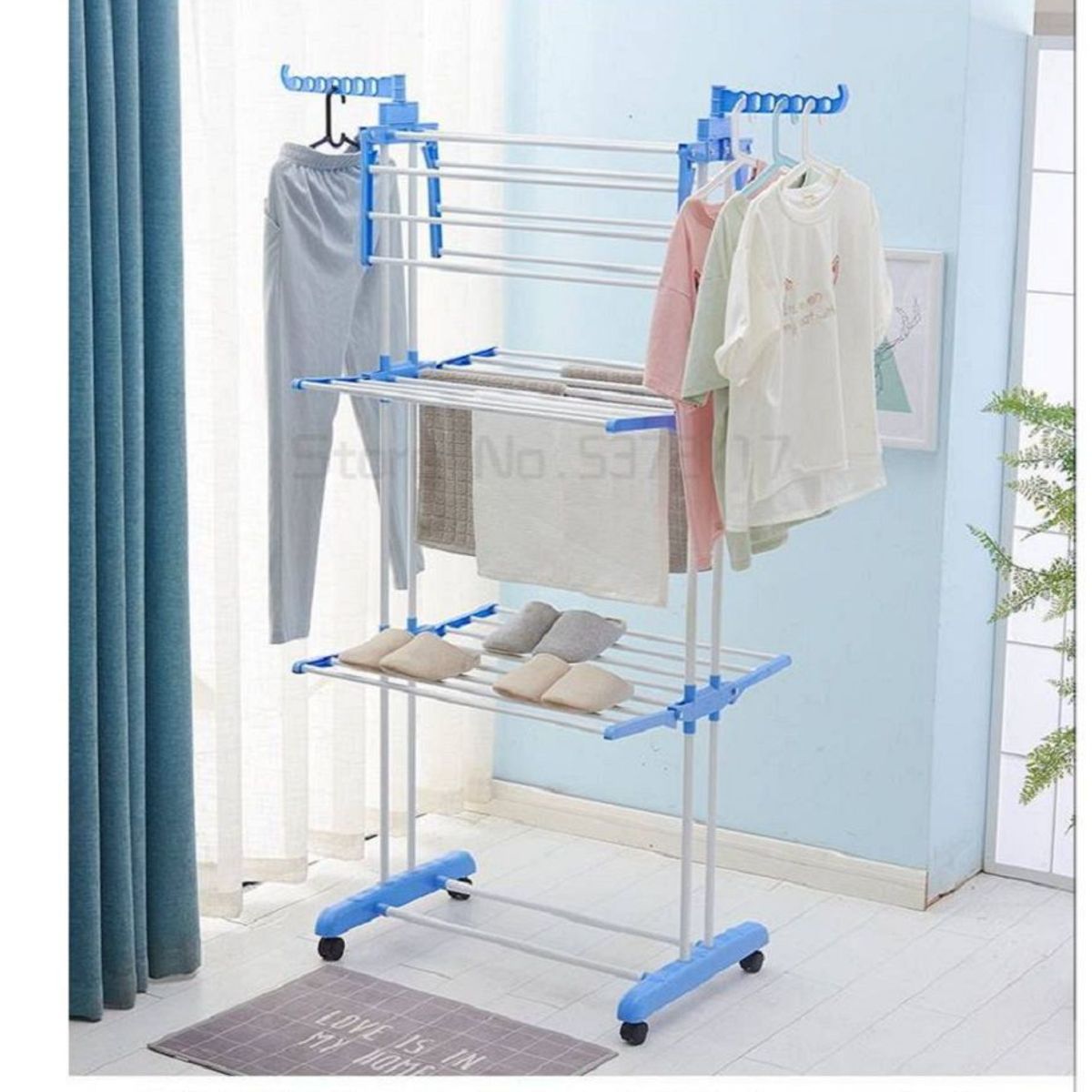 GENERICO - Tendedero Tendal Plegable de Ropa 3 Niveles Multifuncional