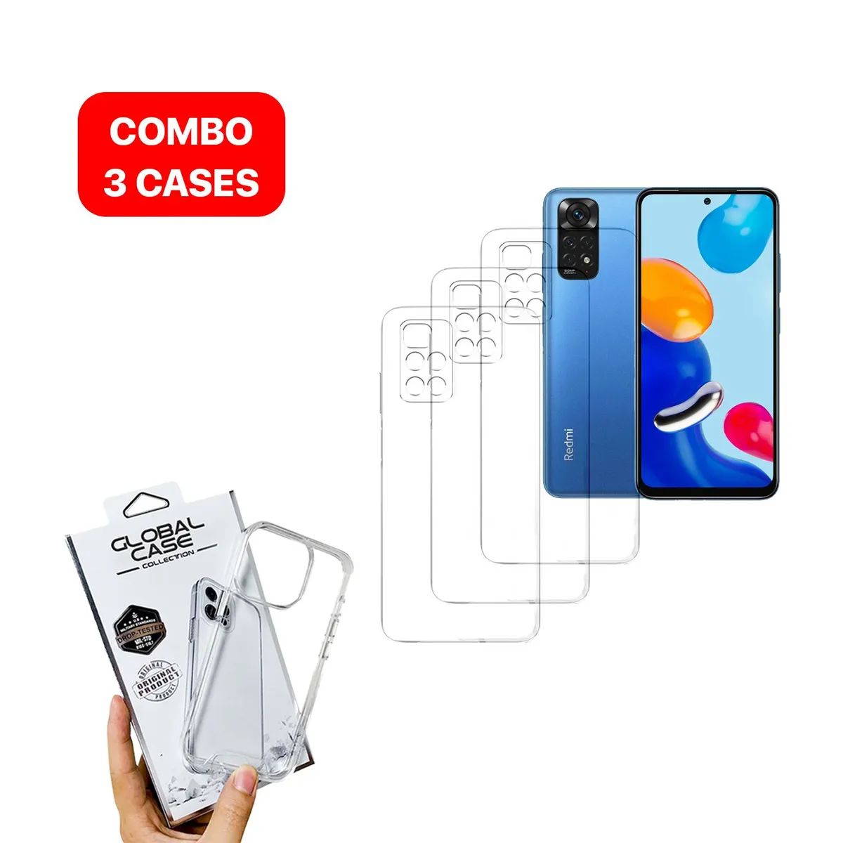 SPACE - Combo Case Space Para Redmi Note 11 4G Transparente