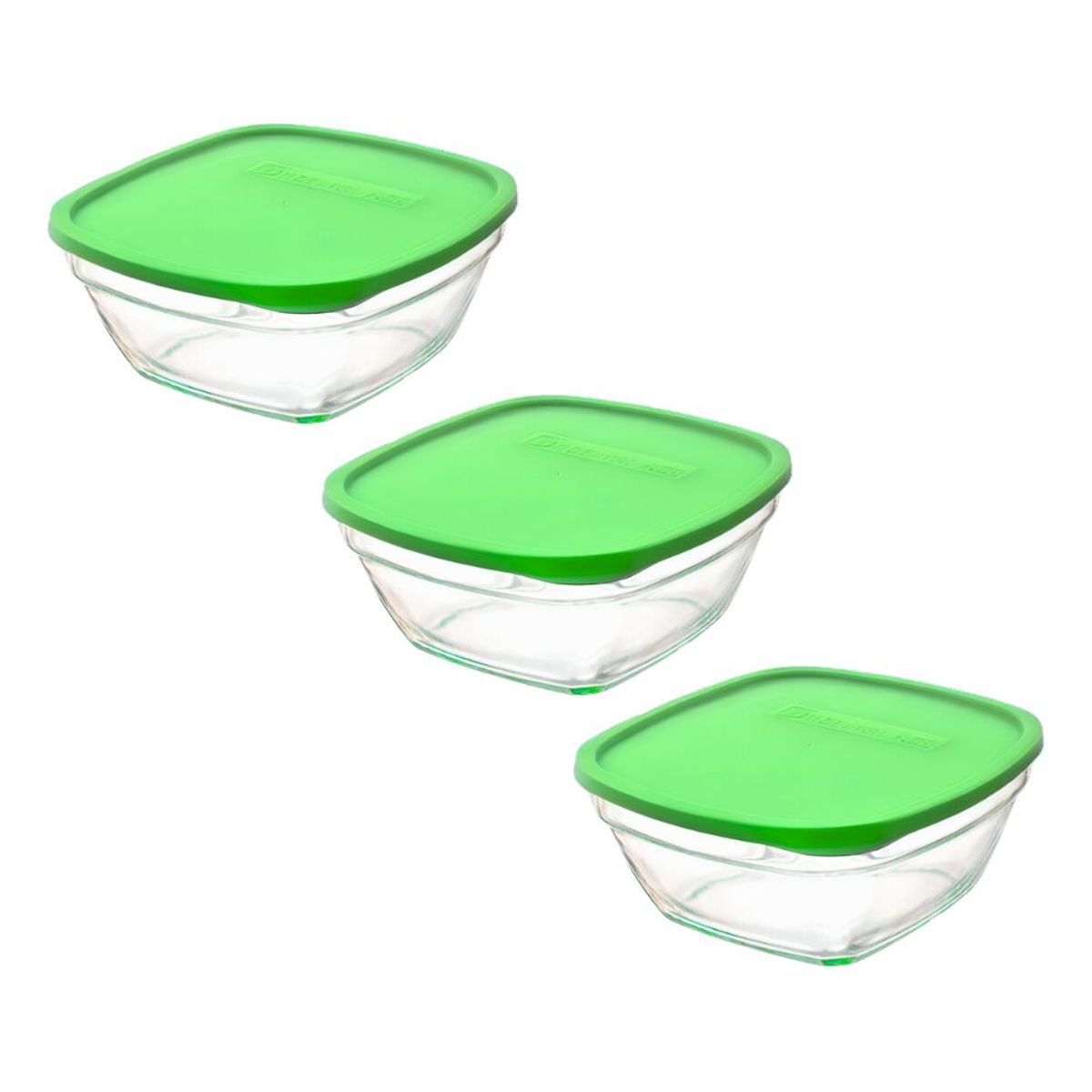 INSPIRA - Set de 3 Tapers de Vidrio Herméticos Cuadrados