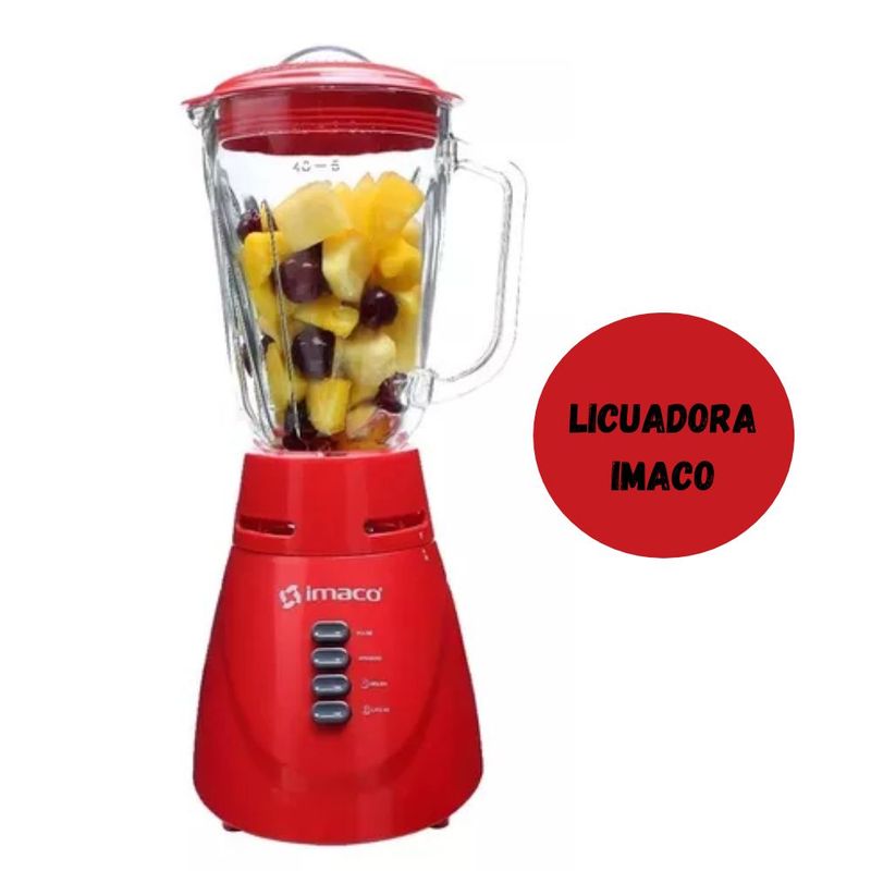 IMACO - Licuadora Imaco Con Vaso de Vidrio  BL4125VR - Rojo