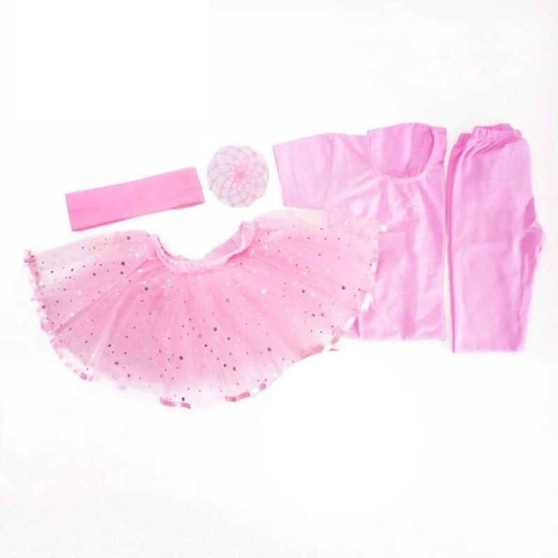 GENERICO - CONJUNTOS  TRAJE  DE BALLET CON TUTU DE DOS CAPAS -  ROSADO