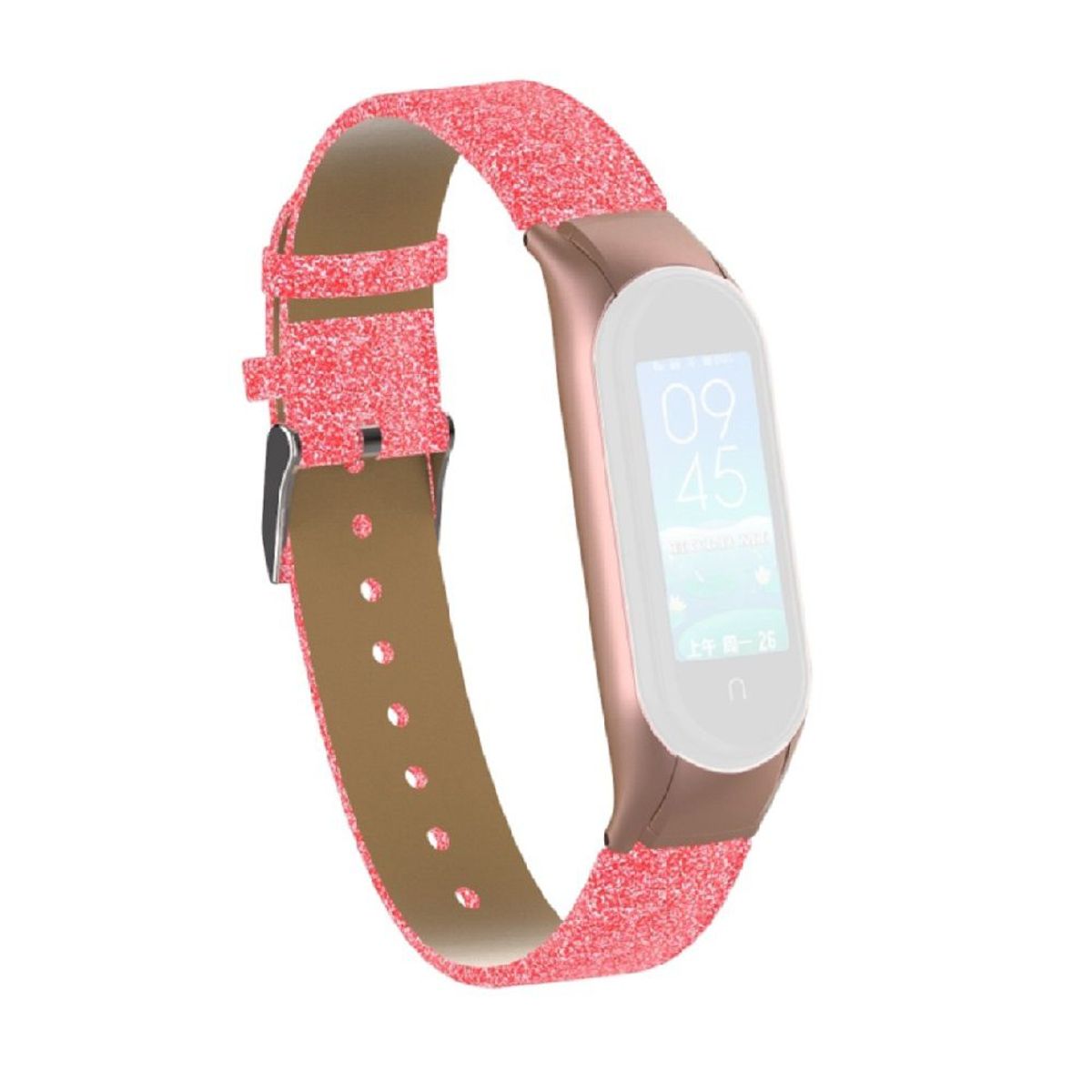 GENERICO - Correa de cuero escarchada para Xiaomi band 7 - Rosa