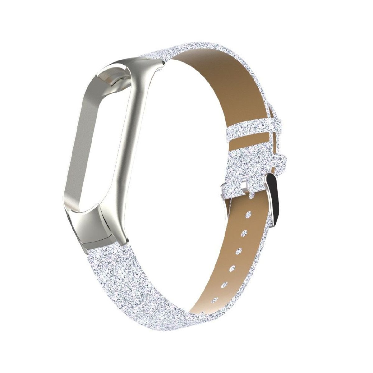 GENERICO - Correa de cuero escarchada para Xiaomi band 7 - Blanco