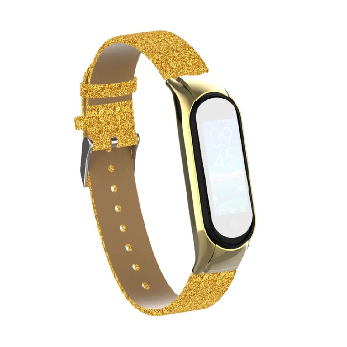 GENERICO - Correa de cuero escarchada para Xiaomi band 7 - Amarillo