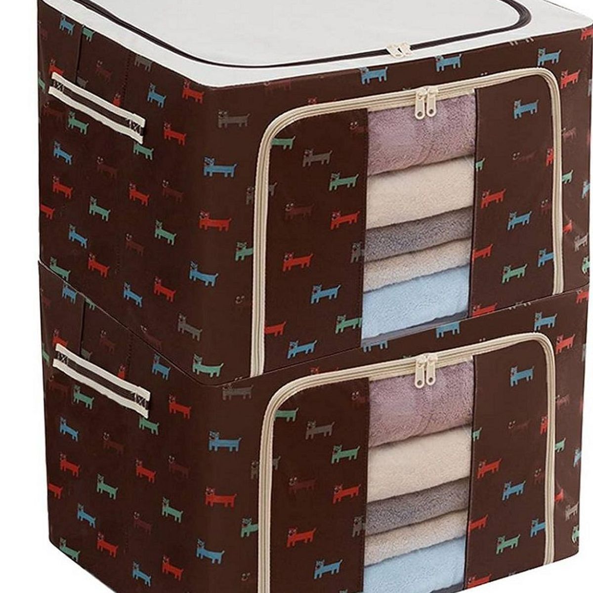 GENERICO - Caja de Almacenamiento Multifuncional Plegable 66 Litros Marron