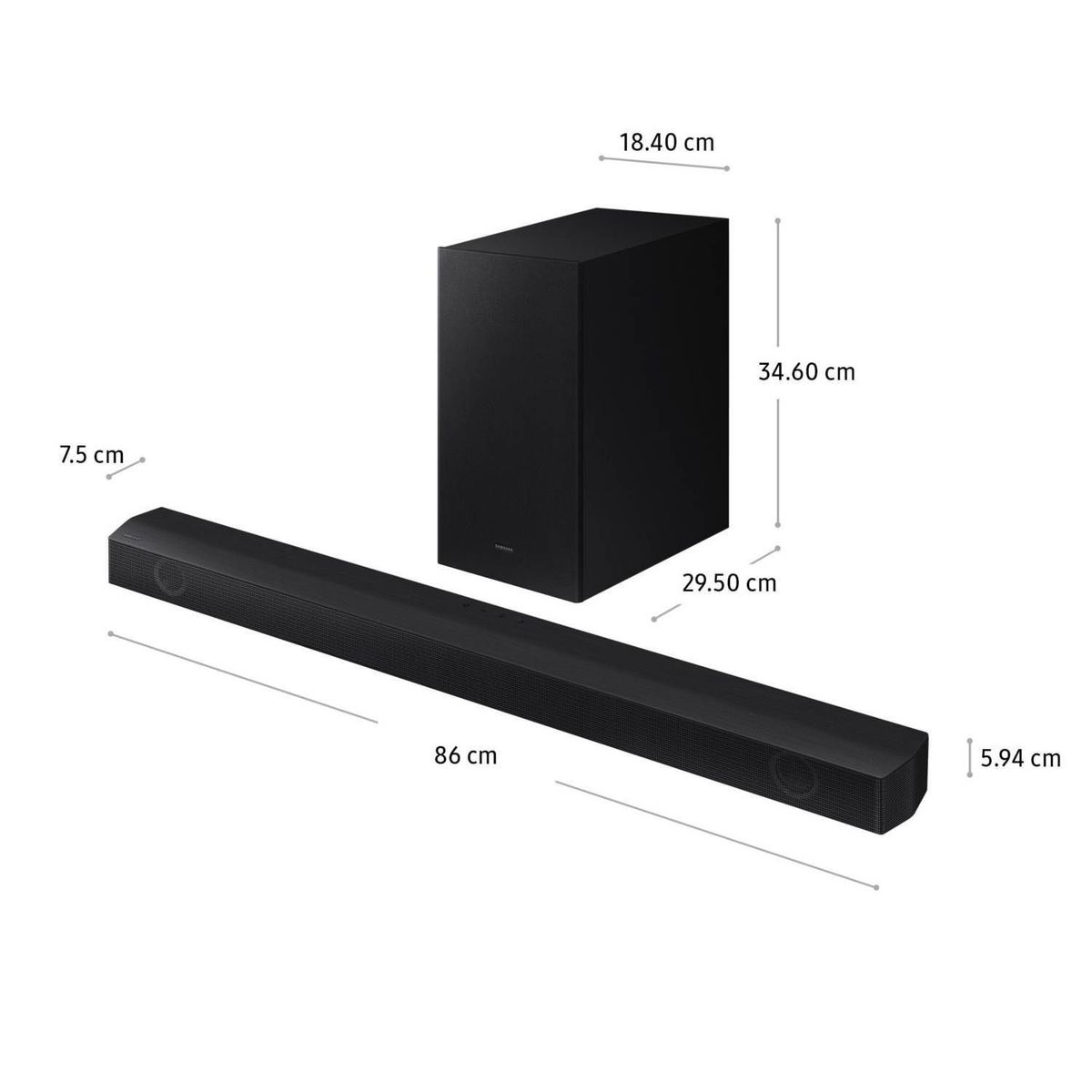 SAMSUNG - Soundbar Samsung 410W con Bluetooth HW-B550 - Negro