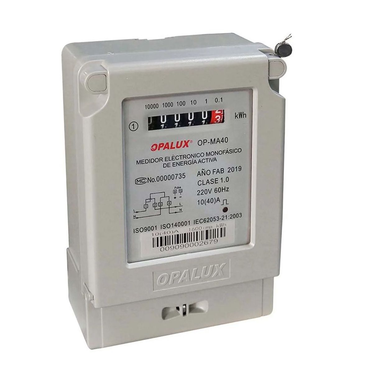 OPALUX - Medidor de Energía Monofásico Analógico OPALUX 220V