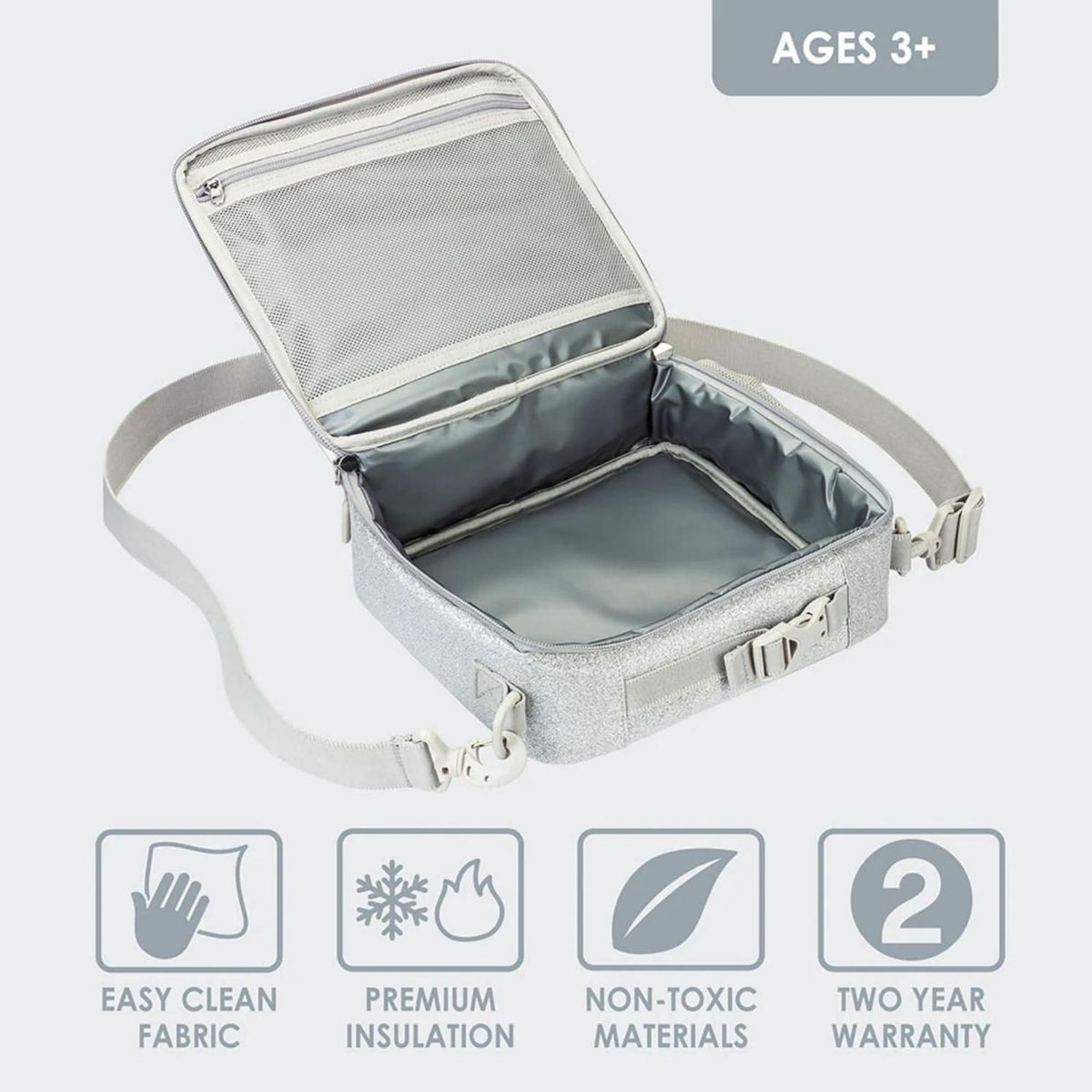 BENTGO - Porta Lonchera Bentgo Kids Lunch Bag - Plateado Brilloso