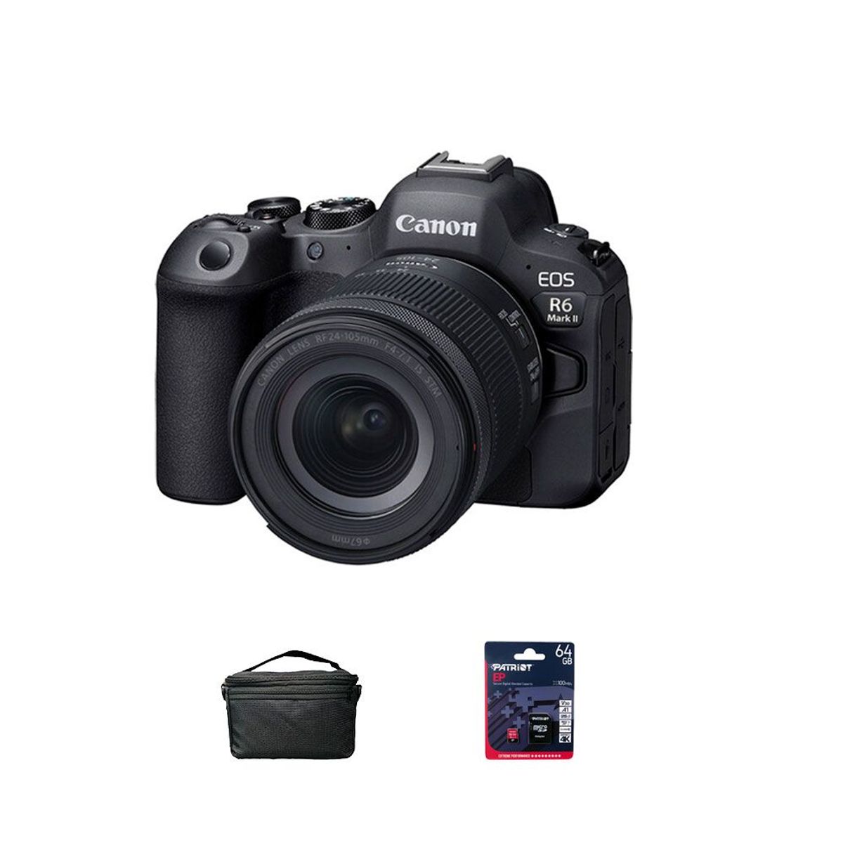 CANON - Camara Canon EOS R6 Mark II + RF 24-105 IS STM+Estuche+Mem64GB