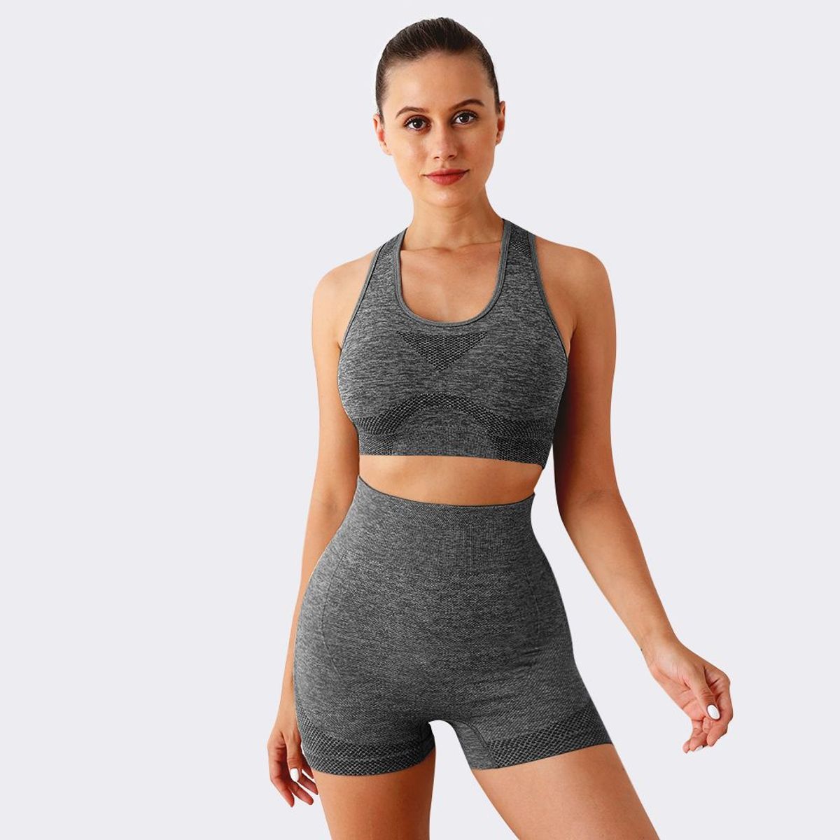 GENERICO - Conjunto deportivo short levanta pompa y top para Yoga y Gimnasio