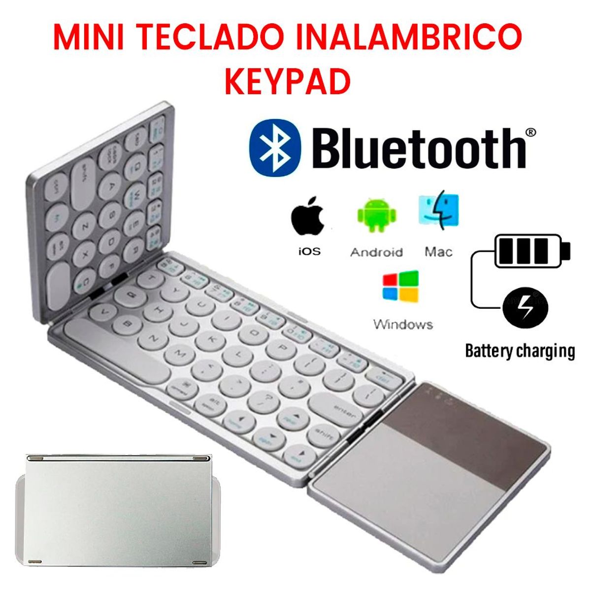 GENERICO - Teclado Bluetooth Portatil Inalambrico De Mano Movil PC NOTEBOOK