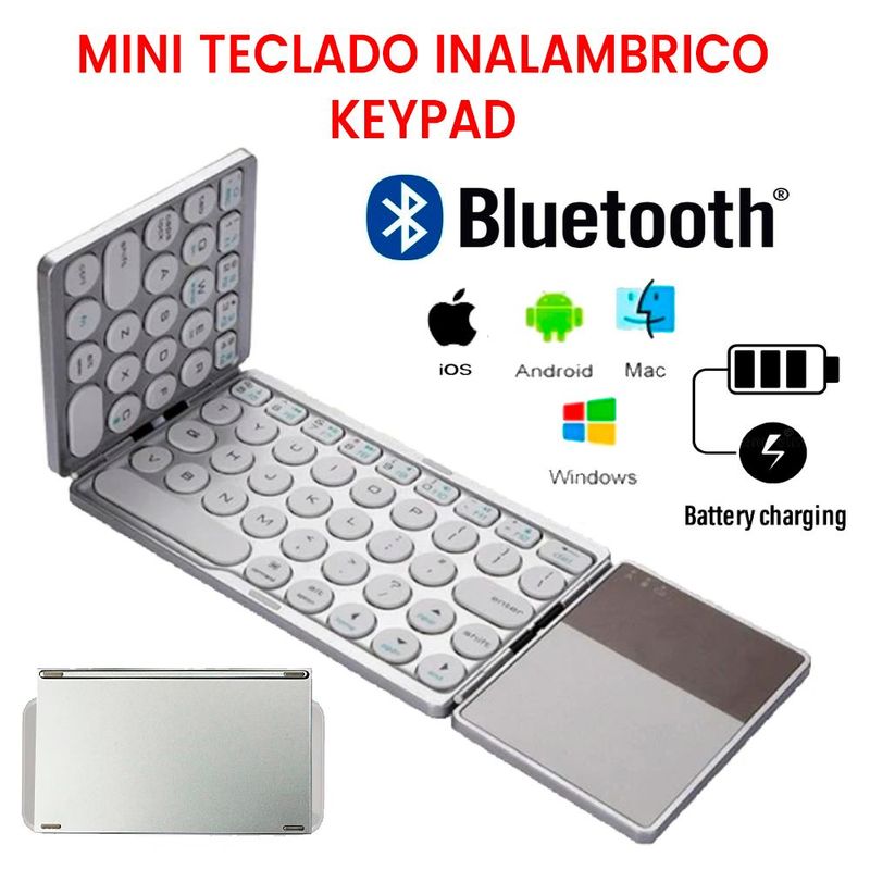 GENERICO - Mini Teclado Inalambrico Bluetooth Recargable para Tablet Ipad Mac