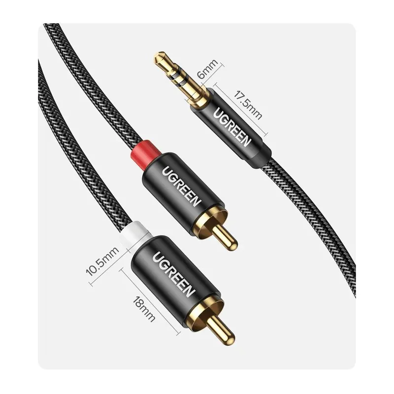UGREEN - Cable Jack 3.5 a RCA UGREEN - 2 metros