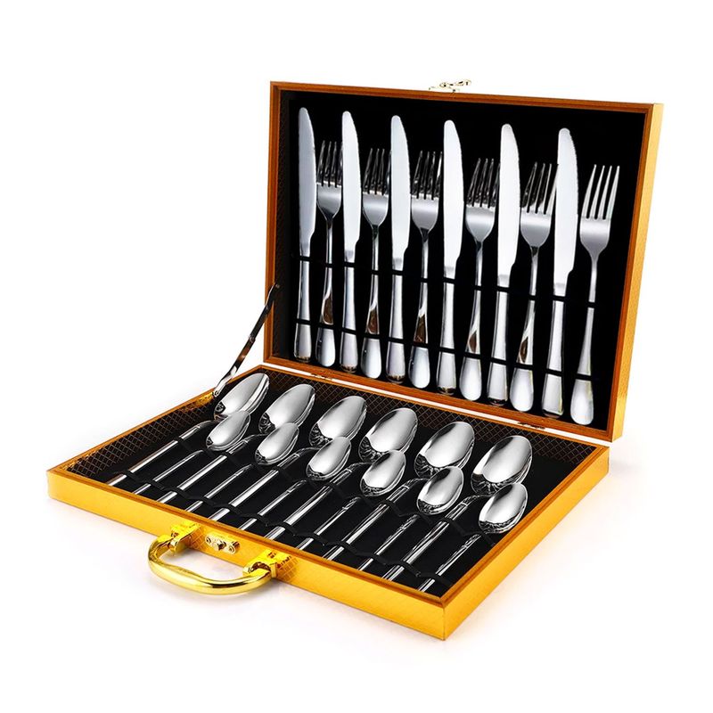 GENERICO - Juego De Cubiertos De Acero Inoxidable De 24 Piezas