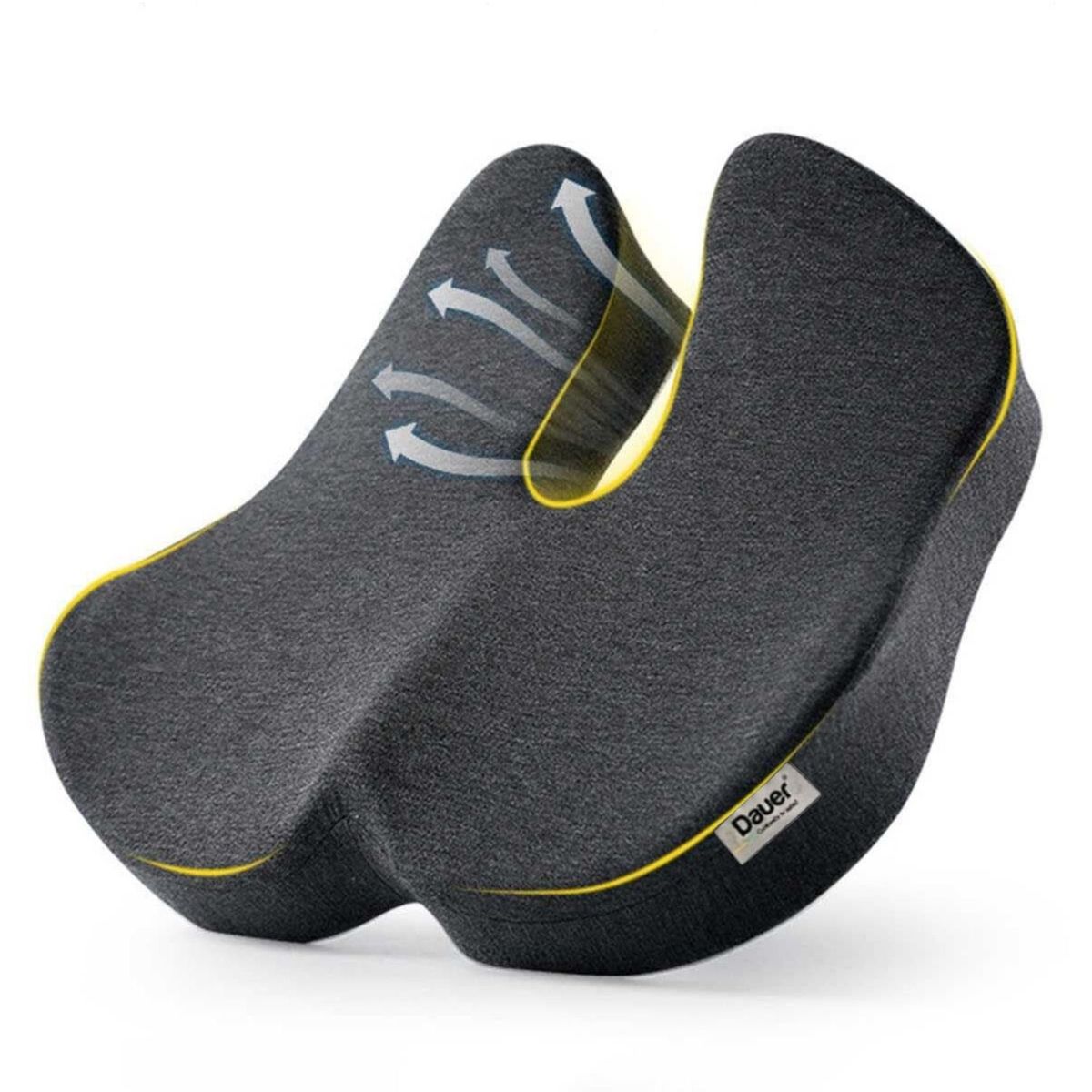 DAUER - Cojín Asiento 3D Viscoelástico Diseño Espacial Ergonomico Color Negro