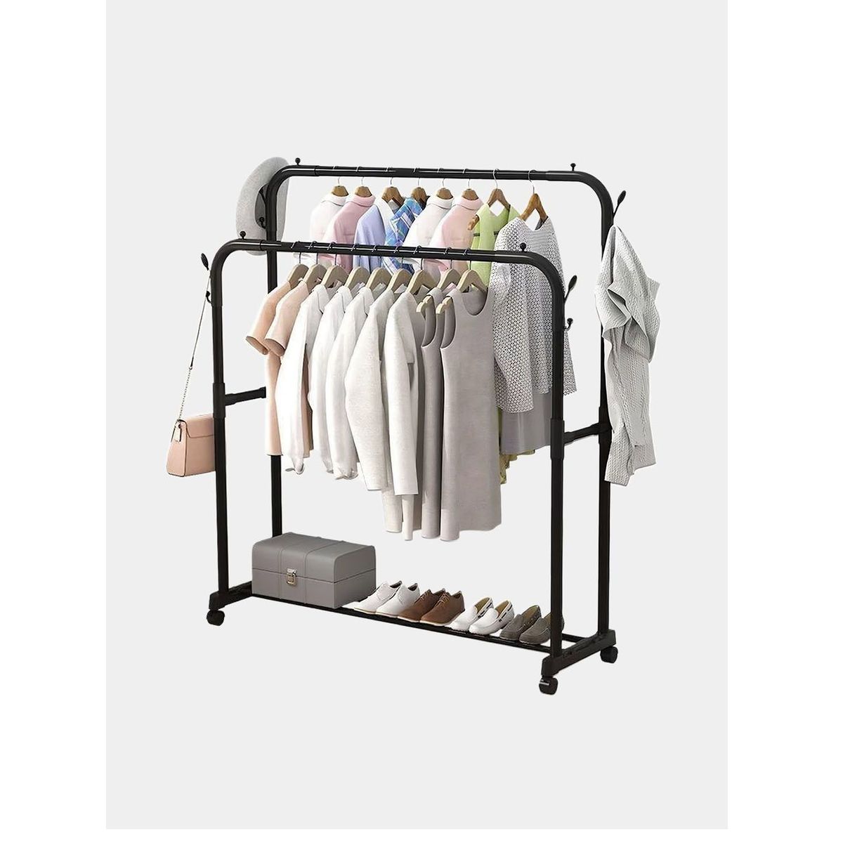 GENERICO - Estante Organizador Ropa Perchero Con Ruedas PB