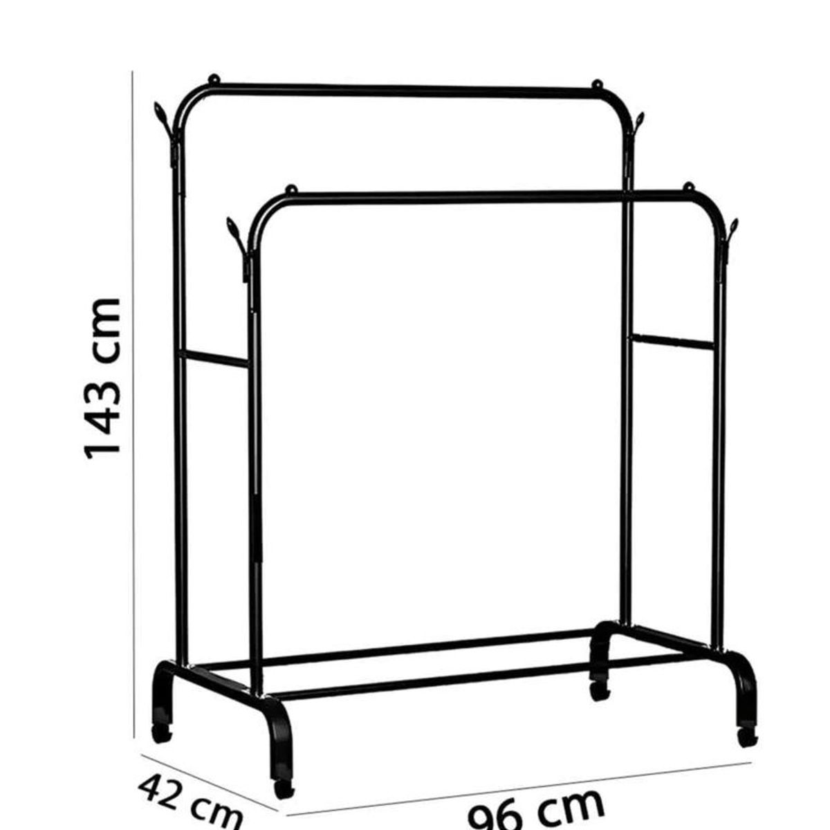 OEM - Organizador Ropa Doble con Ruedas Multiuso
