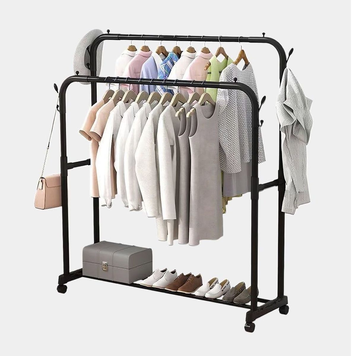 OEM - Organizador Ropa Doble con Ruedas Multiusos