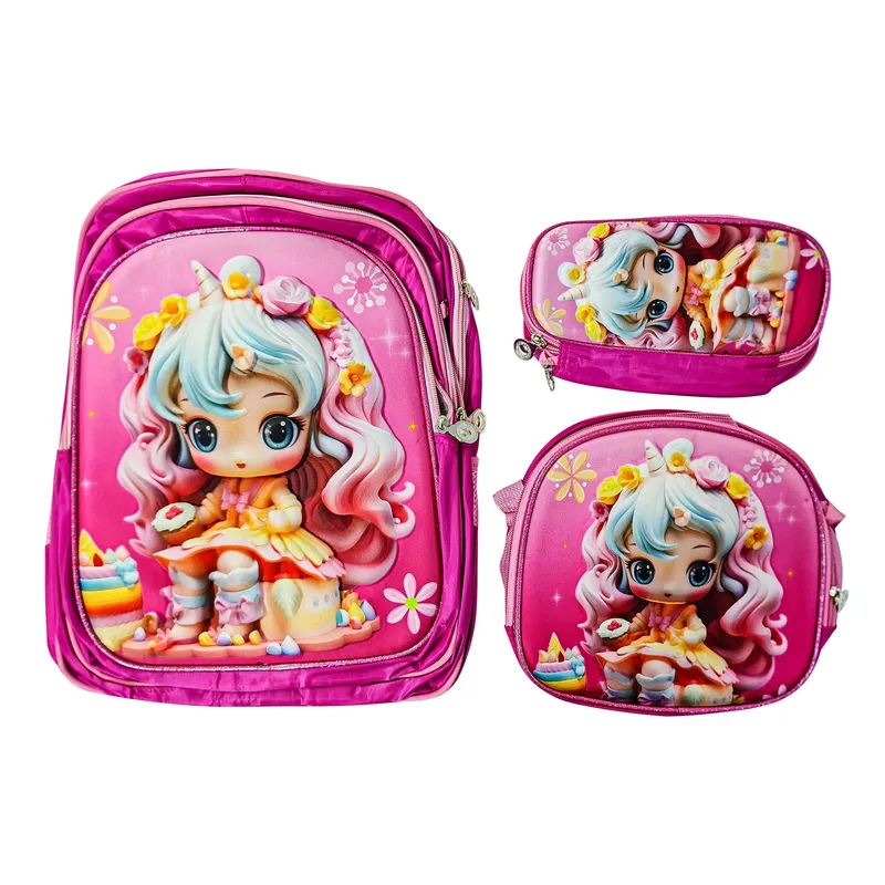 GENERICO - Mochila Escolar Infantil Para NIÑAS 3 en 1 con Ruedas Tamaño Oficio_.