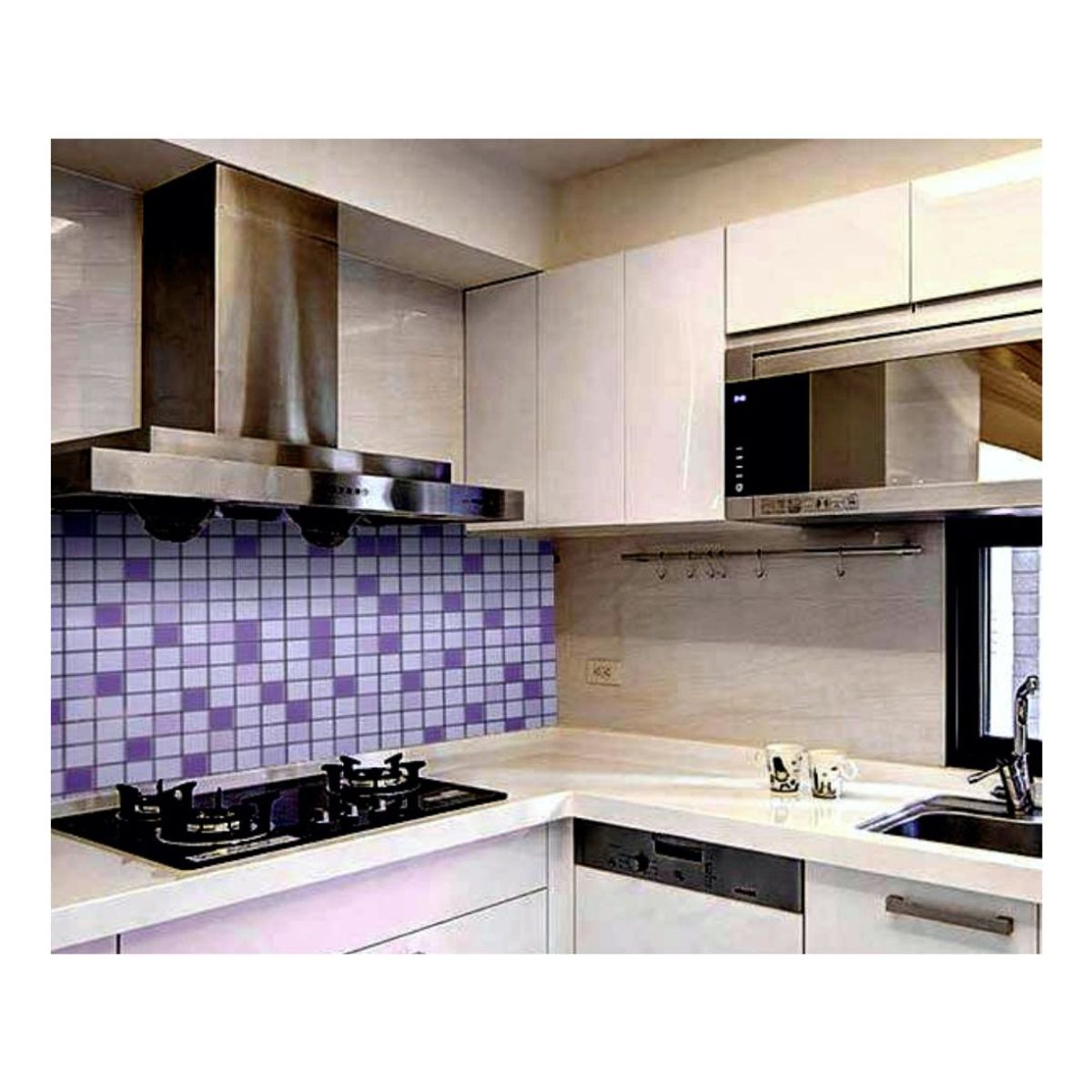 GENERICO - PAPEL ALUMINIO ADHESIVO AZULEJO LILA  5MTSx60CM - M36