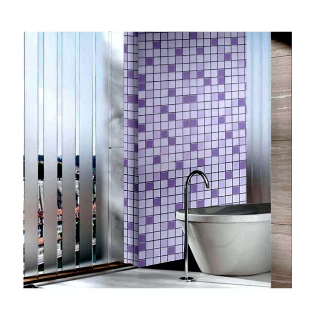 GENERICO - PAPEL ALUMINIO ADHESIVO AZULEJO LILA  5MTSx60CM - M36