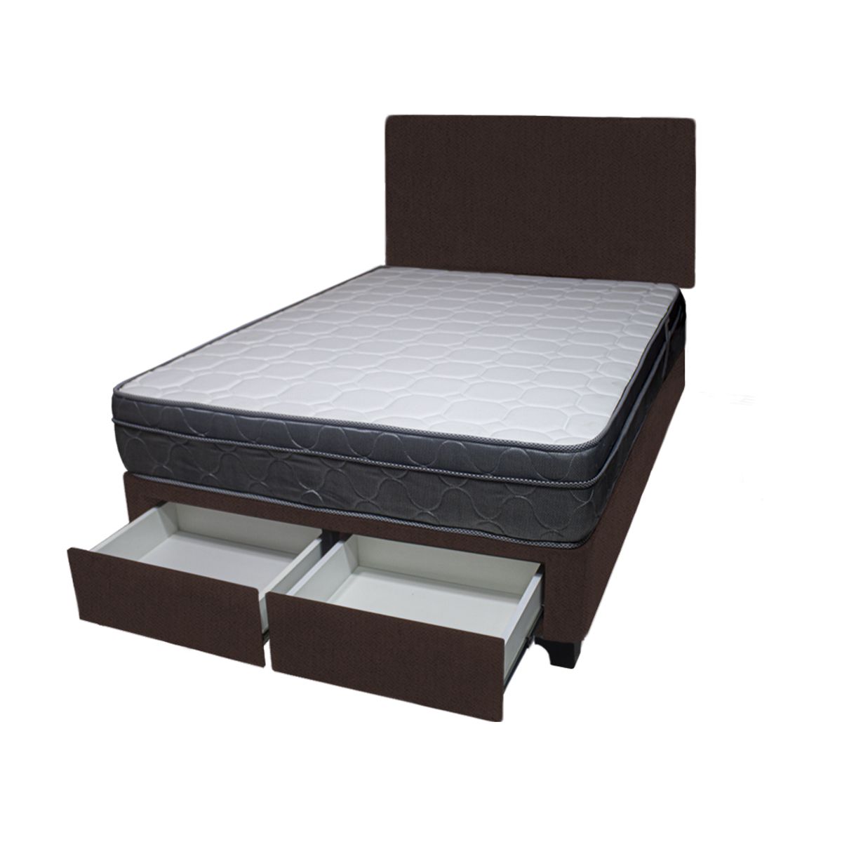BARAKA HOME - Dormitorio Turin + 2 Cajones 1.5 Plz + Cabecera - Chocolate