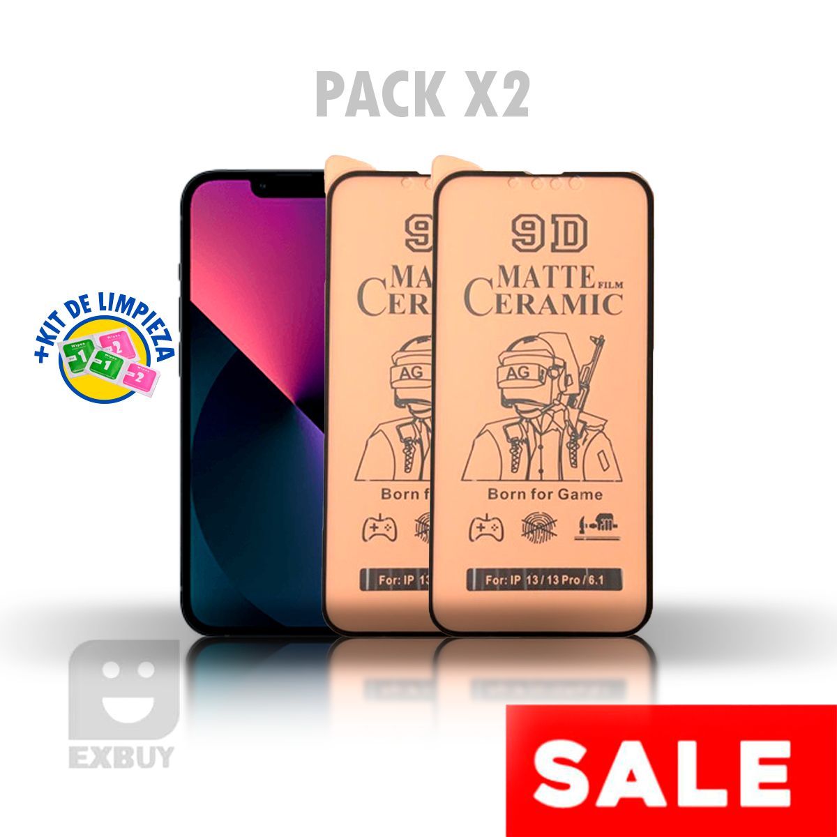 GENERICO - Pack x2 Mica CERAMICA MATE para iPhone 11 pro max